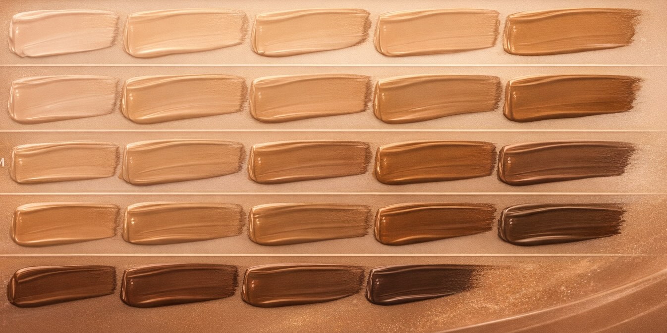 How to choose the right foundation shade - foundation swatches in different shades